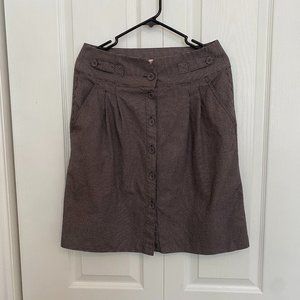 Jackpot knee-length, button-front skirt